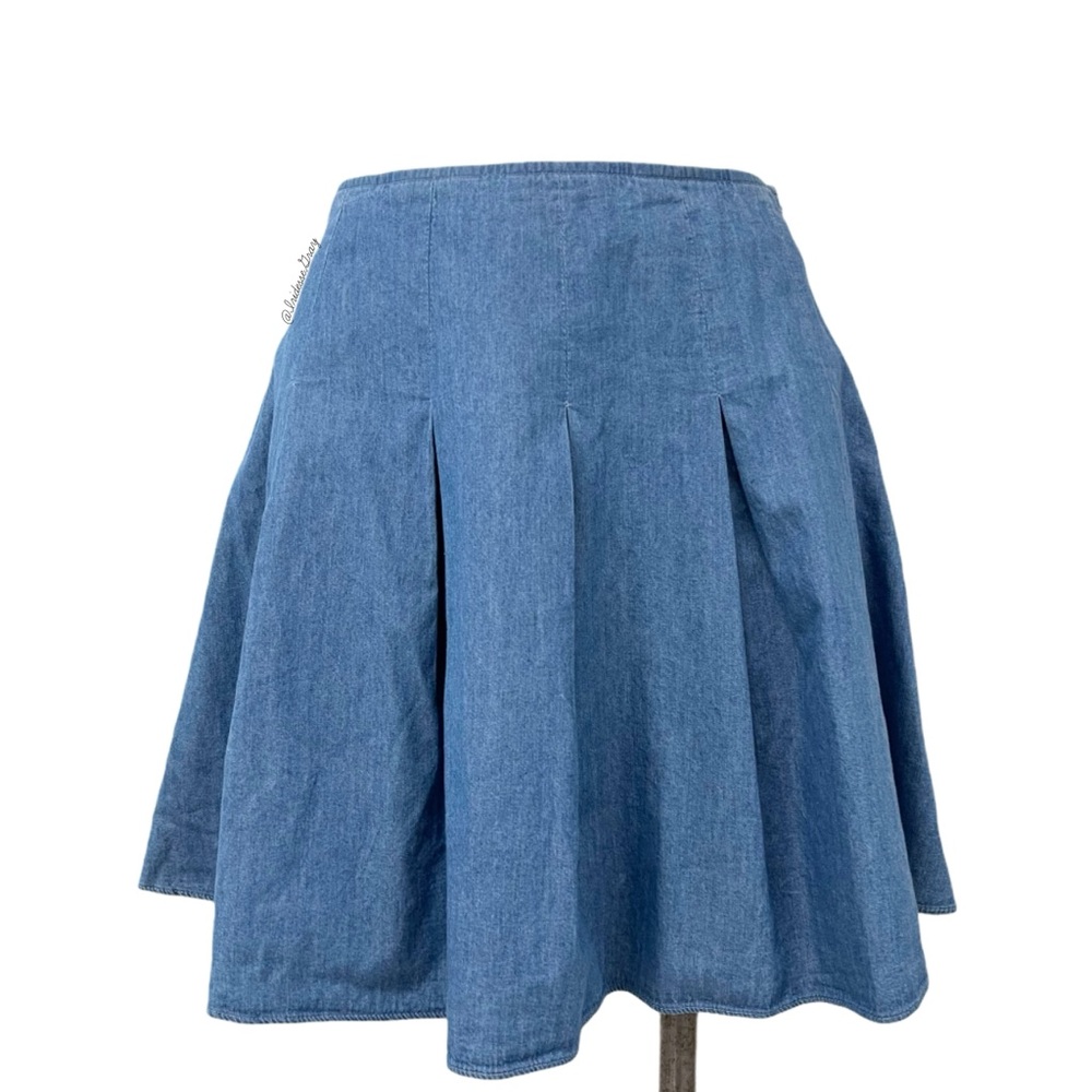 Lovers + Friends- Flared Chambray Skirt Size Small